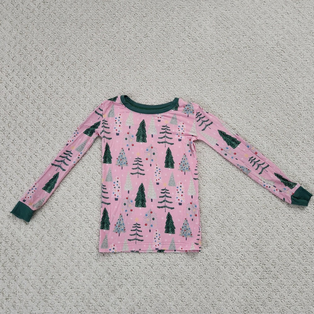 Little‎ Sleepies Pink Christmas Tree Bamboo Pajama Top Kids size 4T